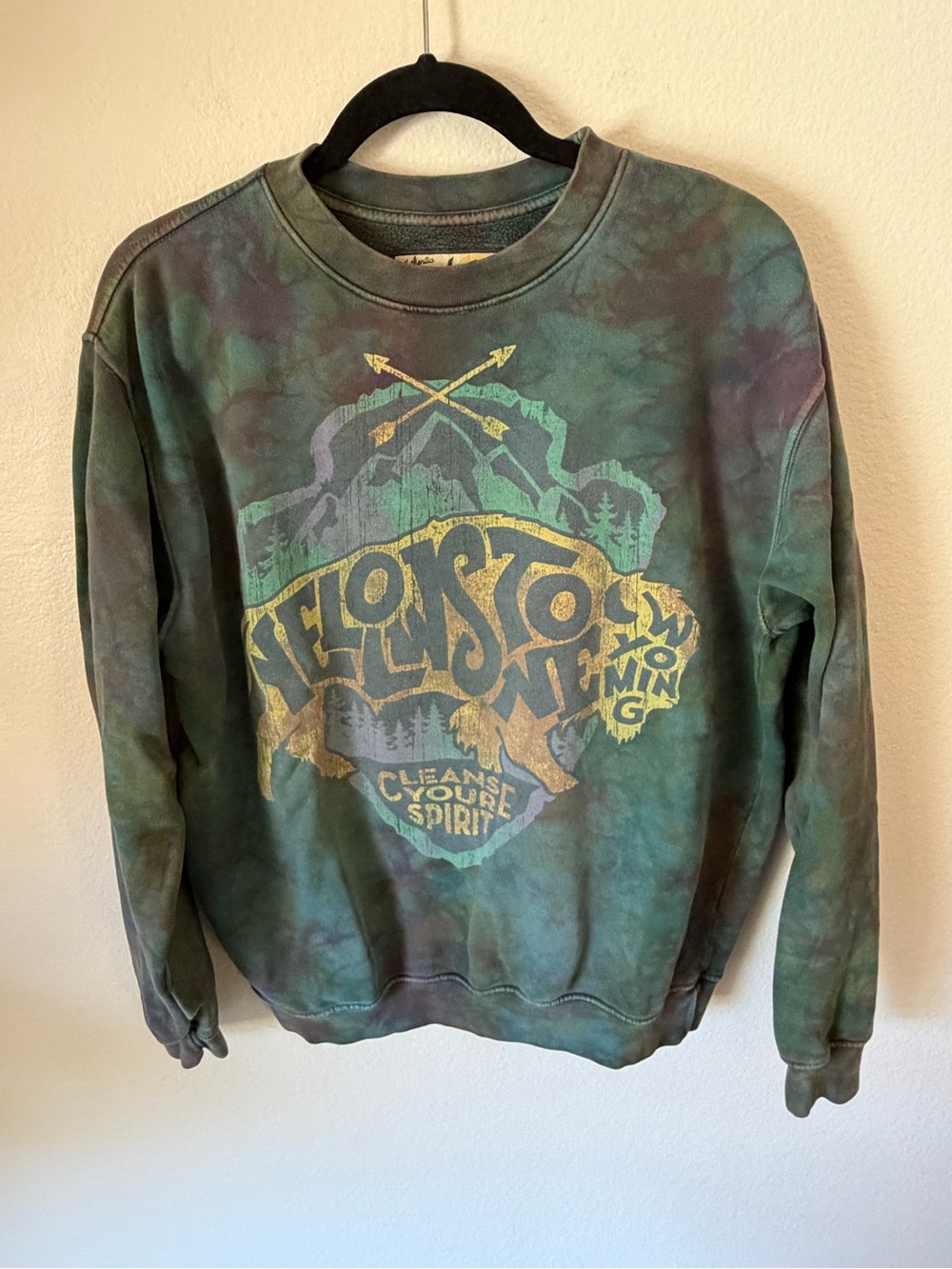 Tie-Dye Graphic Crewneck Sweatshirt - Green